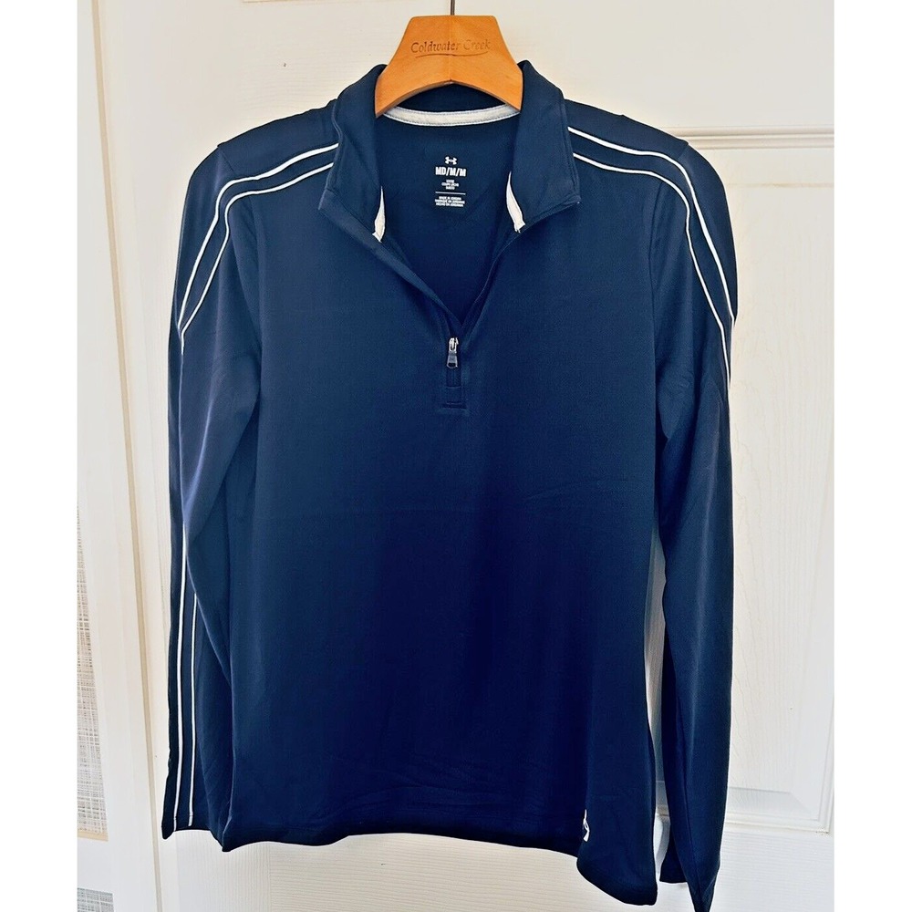 Under Armour Golf Lightweight Top Women's Medium Pullover 1/4 Zip Navy Blue BxMM